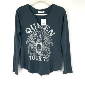 Free People X Daydreamer Queen Tour ‘75 Thermal Shirt‎ XS Black NWT